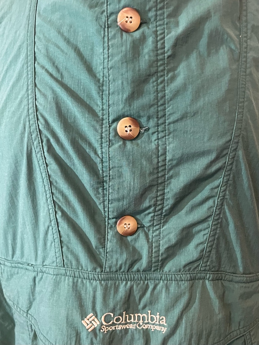 Columbia Men’s Vintage 90’s Green Button Front Gorpcore Hiking Anorak Jacket - Picture 3 of 6